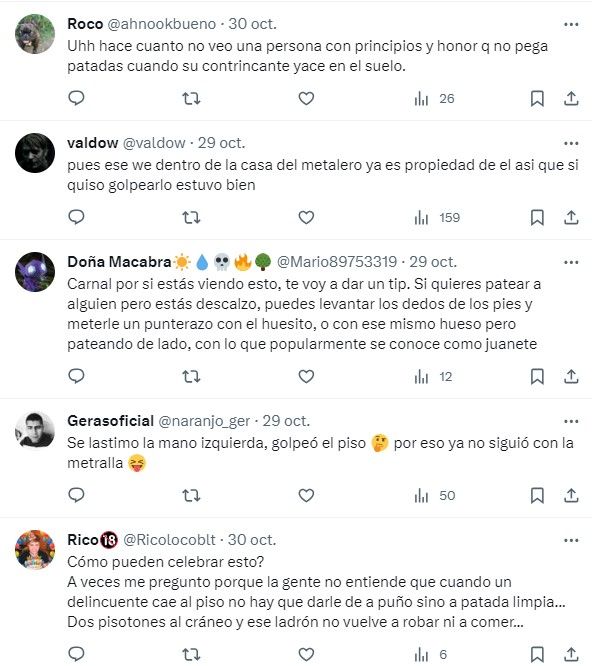 Reacciones sobre golpiza a ladrón de bicis