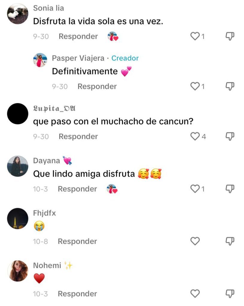 Comentarios a joven que viajó a Francia