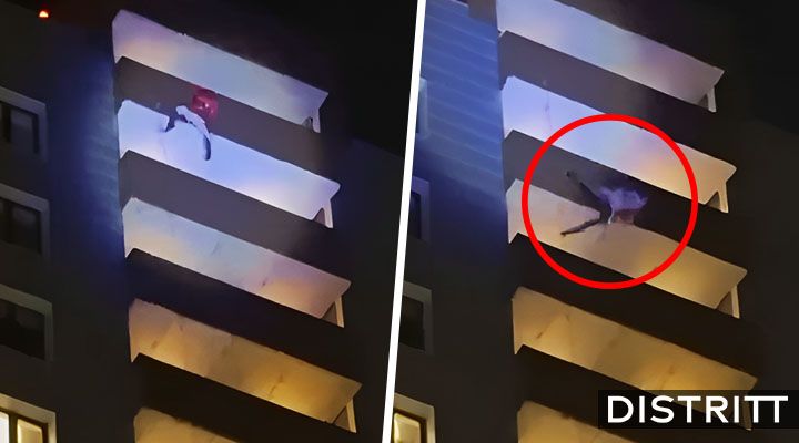 Hombre disfrazado de Santa Claus cae de edificio