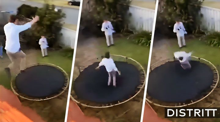 hombre se rompe las rodillas tras aventarse a un trampolín