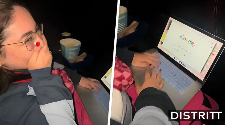 Joven hace home office en el cine; su jefe la llama