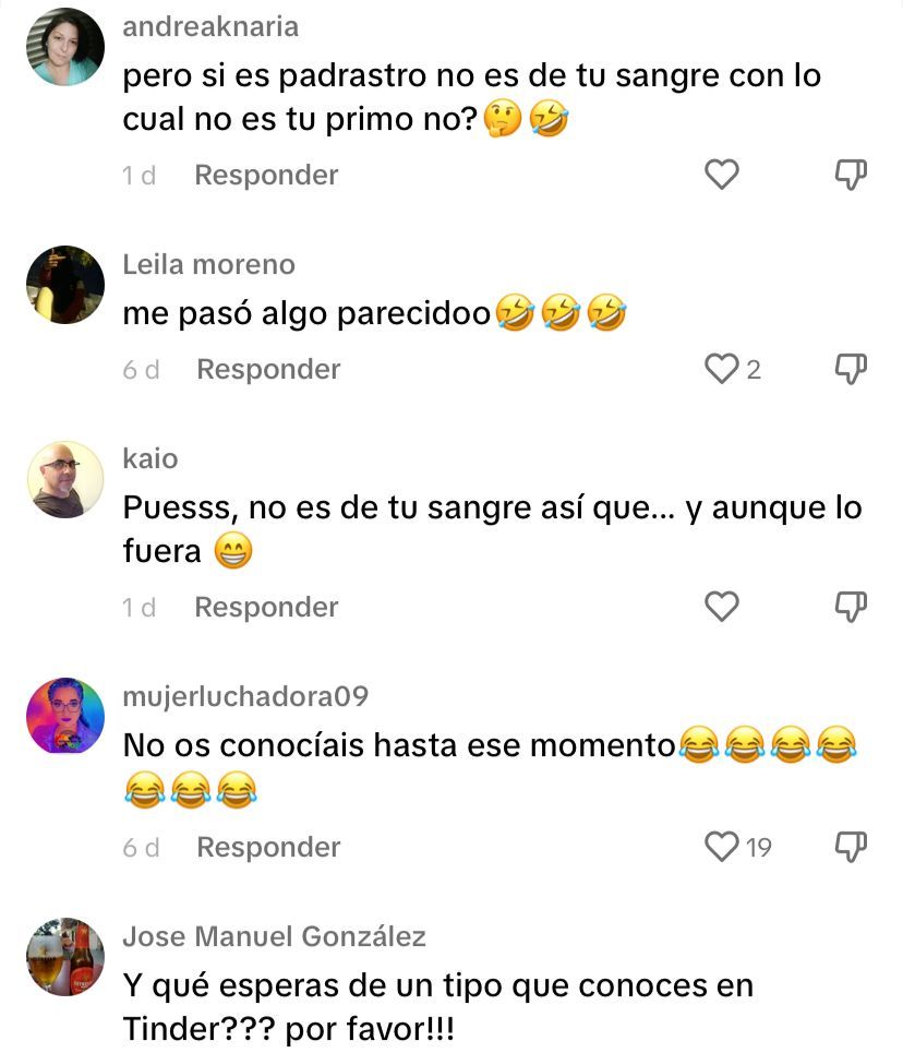 Comentarios de la cita de primos en Tinder