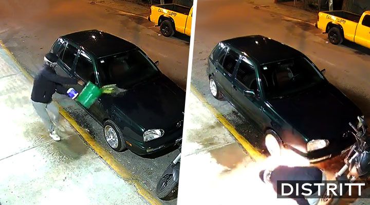 Edomex. Extorsionador prende fuego a auto y se quema