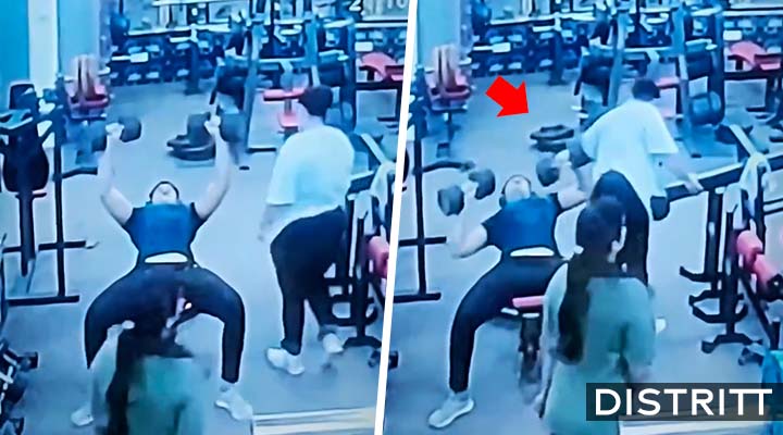 Mujer hace peligroso movimiento y provoca accidente en gym