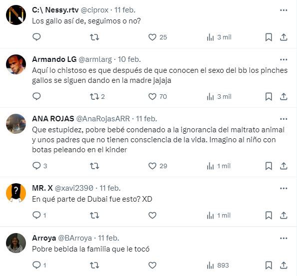 internautas reaccionana revelaciónd e sexo con gallos