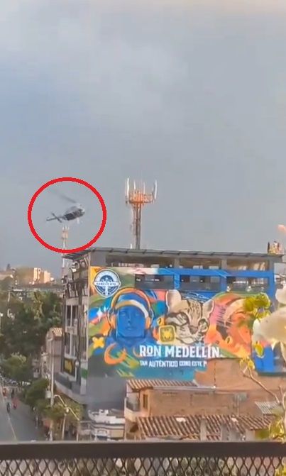 Desplome de helicóptero en Medellín, Colombia