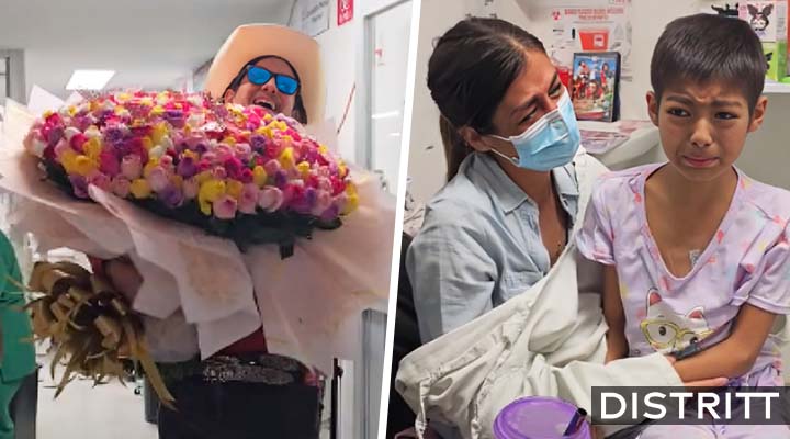 Flores El Patrón regala enorme ramo a niña con cáncer |VIDEO