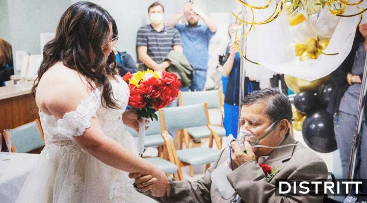 Hospital organiza boda para cumlir sueño de papá moribundo