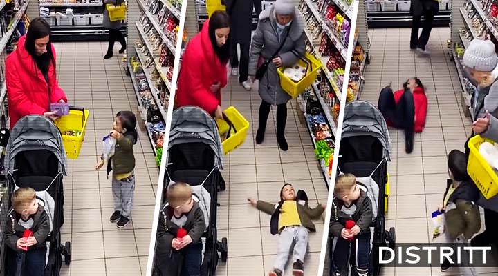 Niño hace berrincje en tienda y madre lo tranquiliza; video