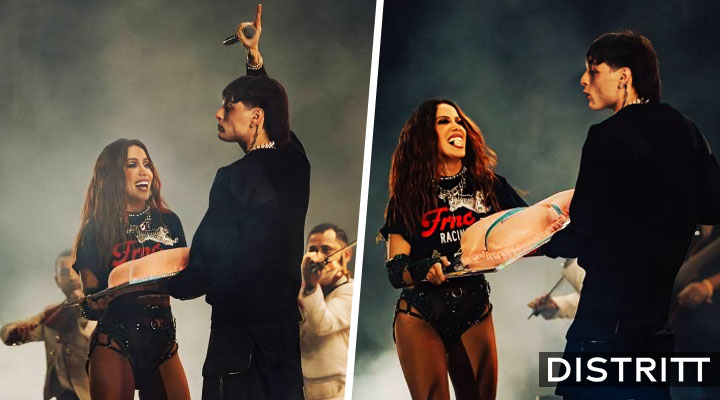 Peso Pluma y Anitta se besan en concierto