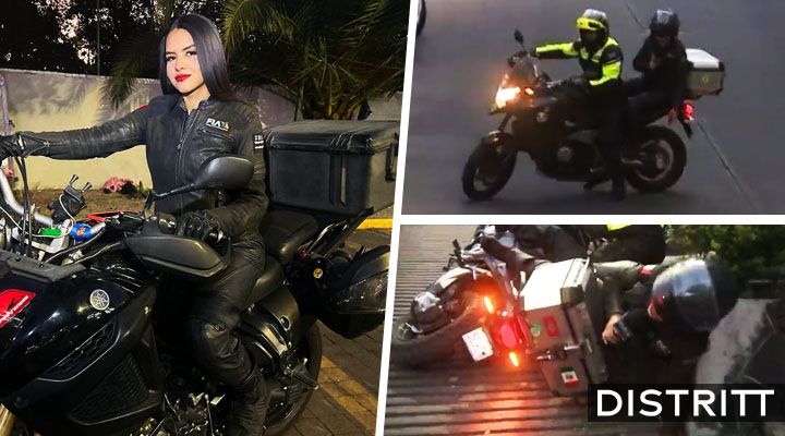 Kariana Colmenero sufre caída en moto