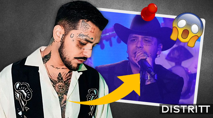 Christian Nodal presume rostro sin tatuajes con Jimmy Kimmel