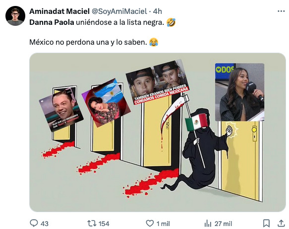 Memes de Danna Paola por preferir a España sobre México