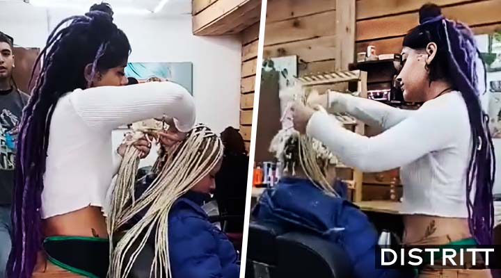 Estilista corta trenzas a clienta que se negó a pagar