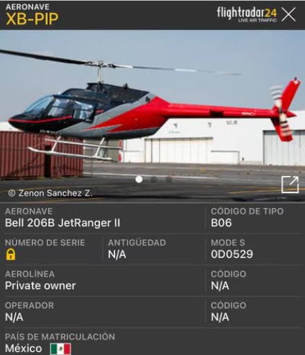 Ficha de helicóptero desplomado en CDMX