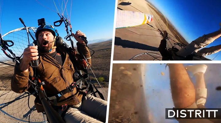 Piloto Anthony Vella cae de paramotor desde 25 metros