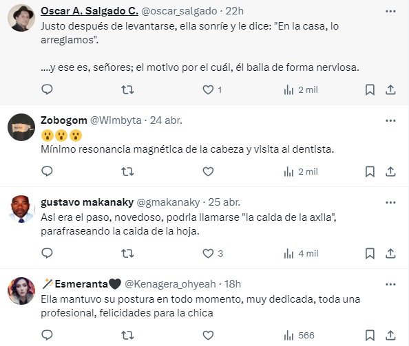 Comentarios sobre accidente bailarina