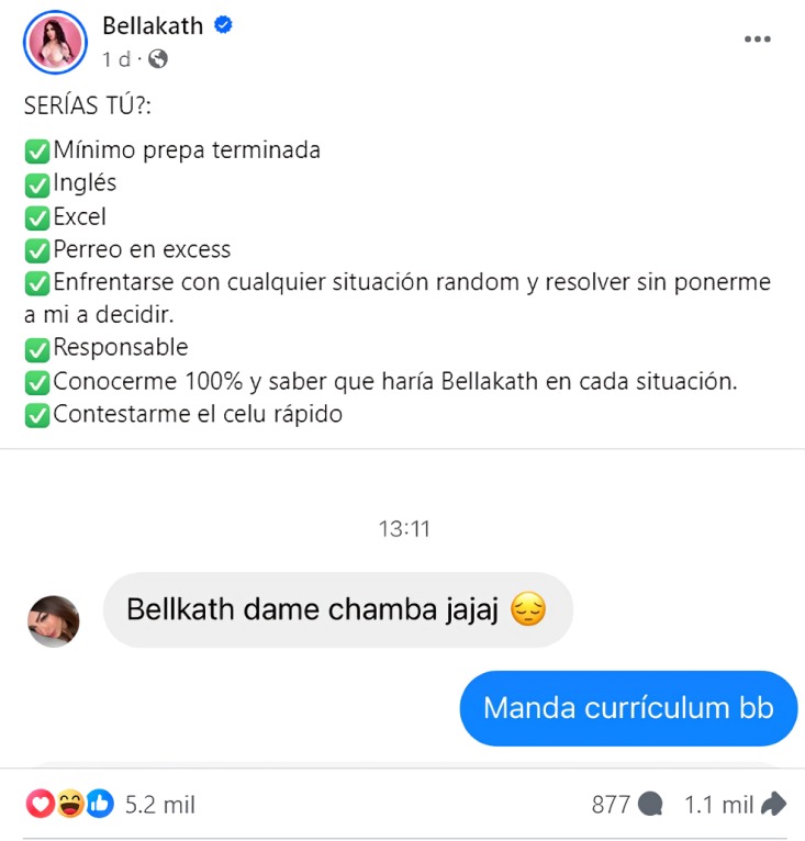 requisitos para traajar con Bellakath
