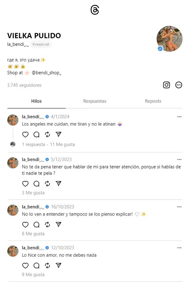 Vielka Pulido última publicación en redes