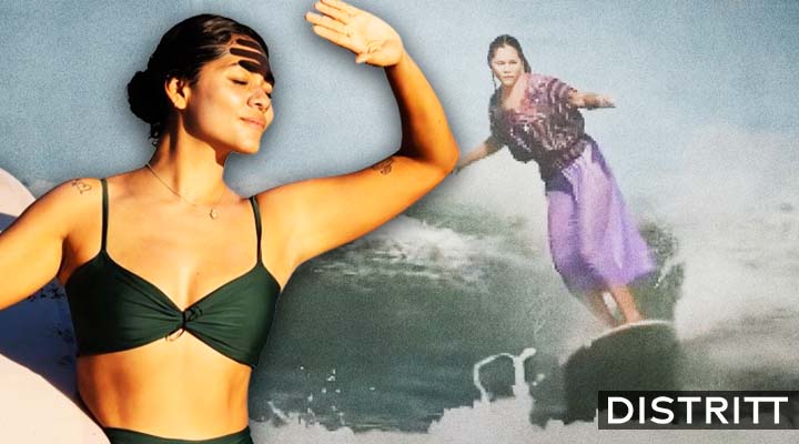 Surfista mexicana domina las olas con huipil; video viral