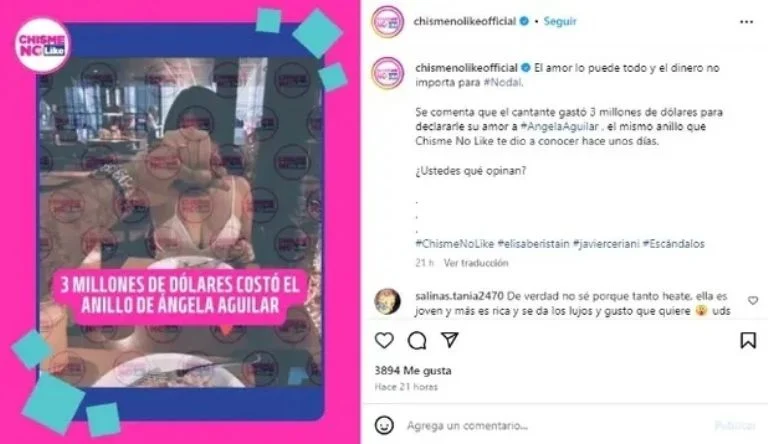 ¿Cuánto vale el anillo que Nodal le regaló a Ángela Aguilar?