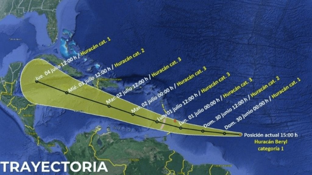 Huracán Beryl se acerca a México