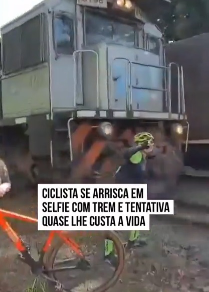 Tren embiste a ciclista en Brasil