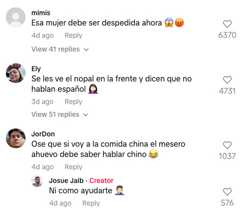 Redes critican actitud de trabajadora en restaurante mexicano