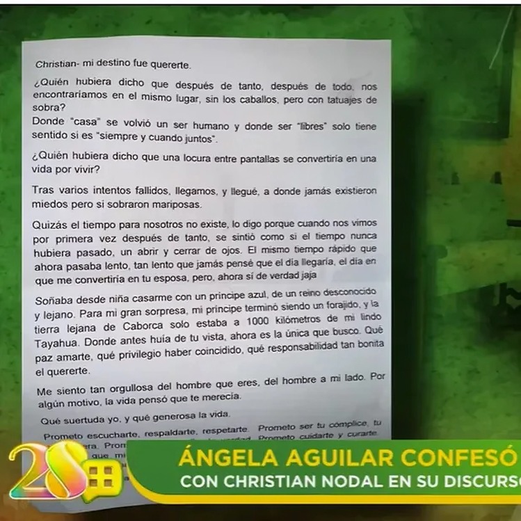 Filtran carta que ÁNgela le dedicó a Nodal