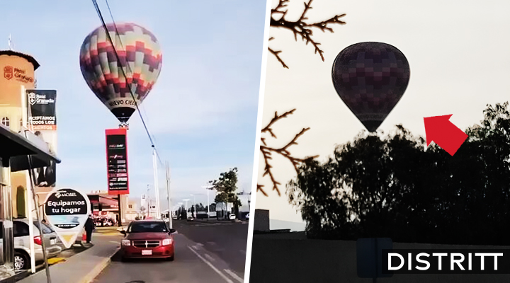 Globo aerostático aterriza de emergencia en Edomex