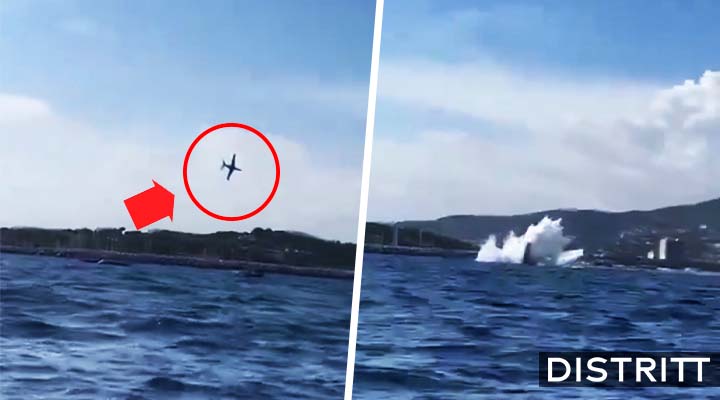 Avión se estrella contra el mar durante exhibición |VIDEO