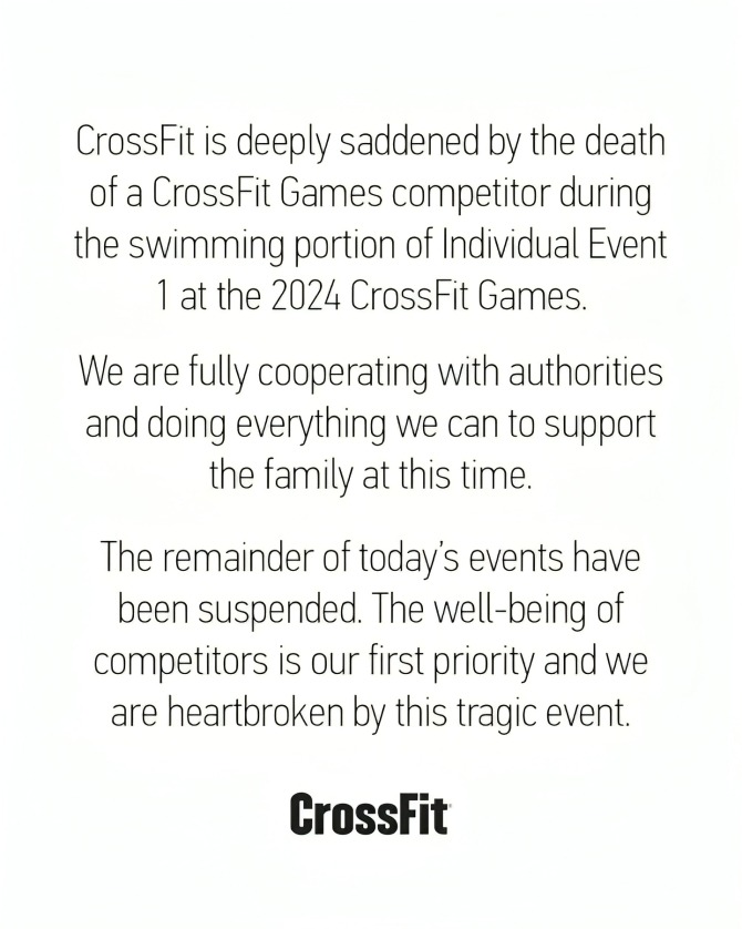 CrossFit Games lamenta muerte de atleta