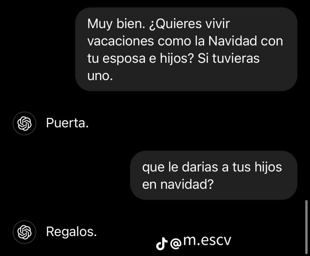 Chat GPT asegura que le gustaría tener familia