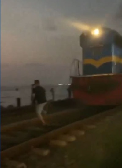 Hombre aplastado por tren