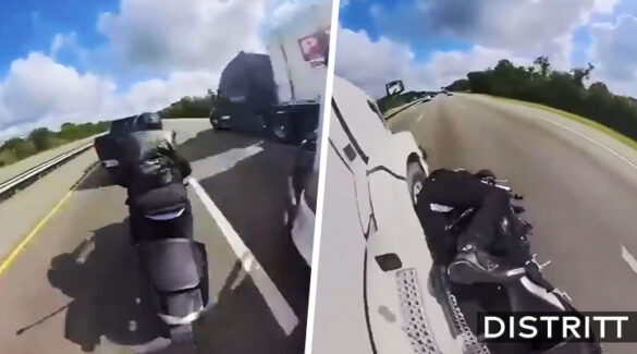 Motociclista graba momento en que choca con camioneta