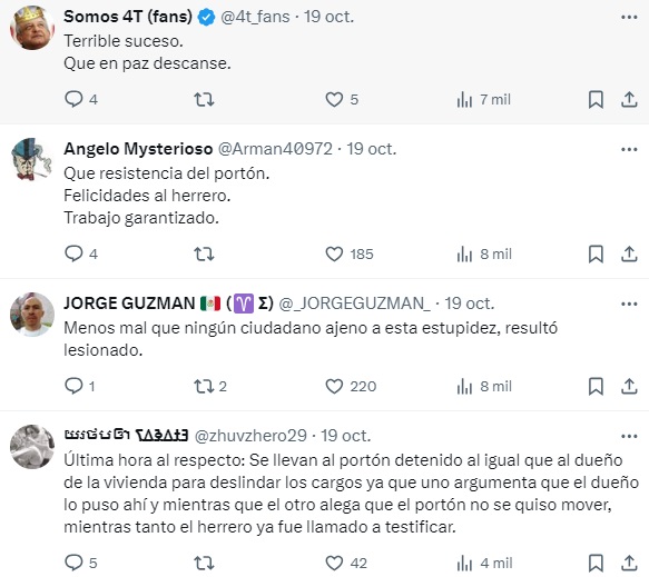 Reacciones sobre accidente durante carrera