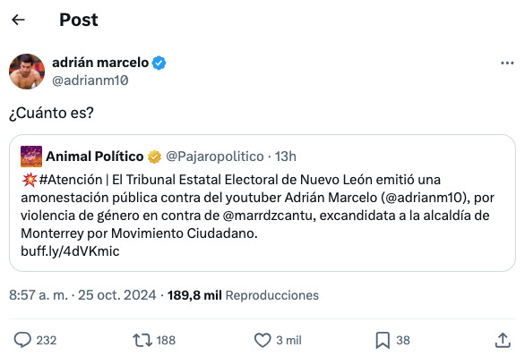Adrián Marcelo reacciona a resolución del TEE