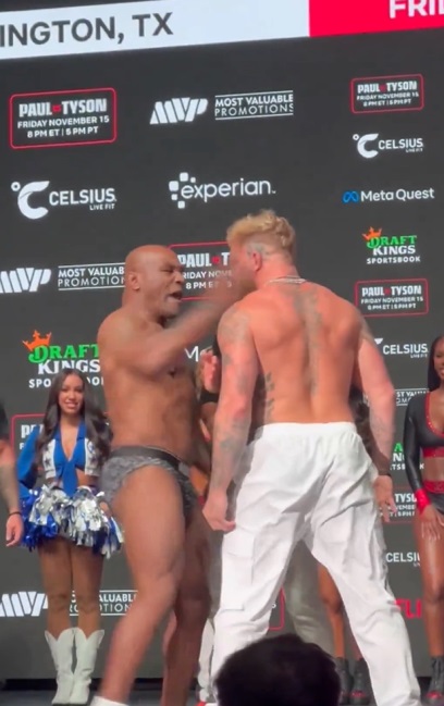 Mike Tyson golpea a Jake Paul en ceremonia de pesaje