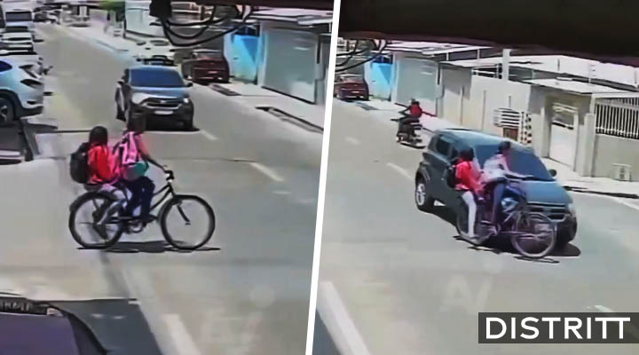 Auto embiste a niñas en bicicleta |VIDEO