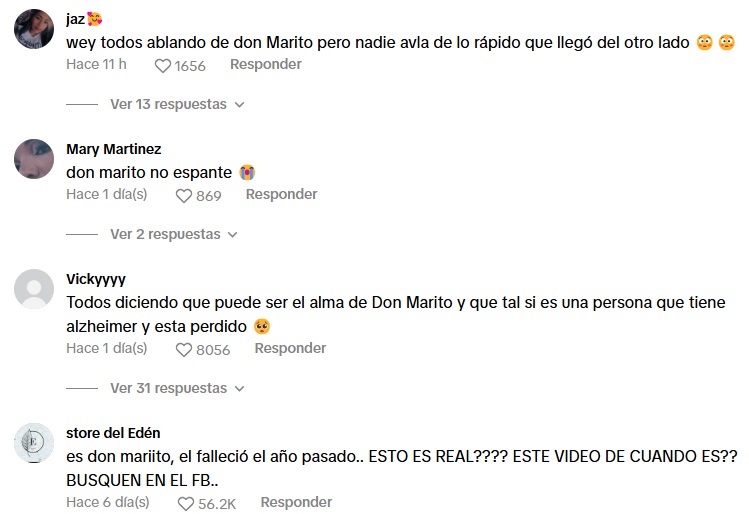 Reacciones sobre video de abuelito fallecido