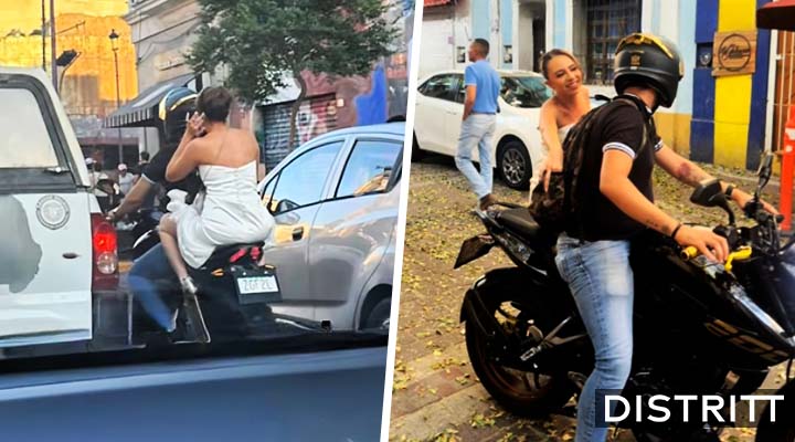 Novia pide ride a motociclista para llegar a su boda |VIDEO