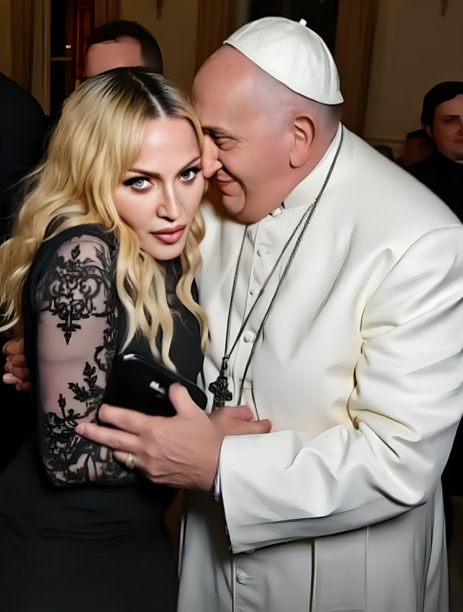 Madonna posa con Papa Francisco