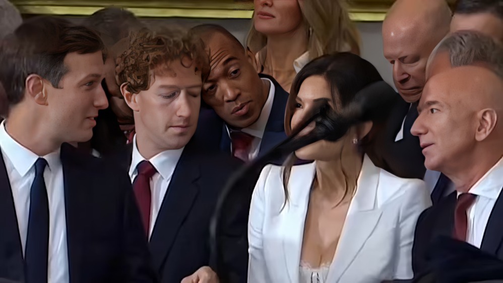 Mark Zuckerberg mira inapropiadamente prometida de Jeff Bezos