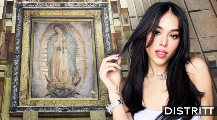 Danna Paola usa imagen de la Guadalupana en su ropa interior