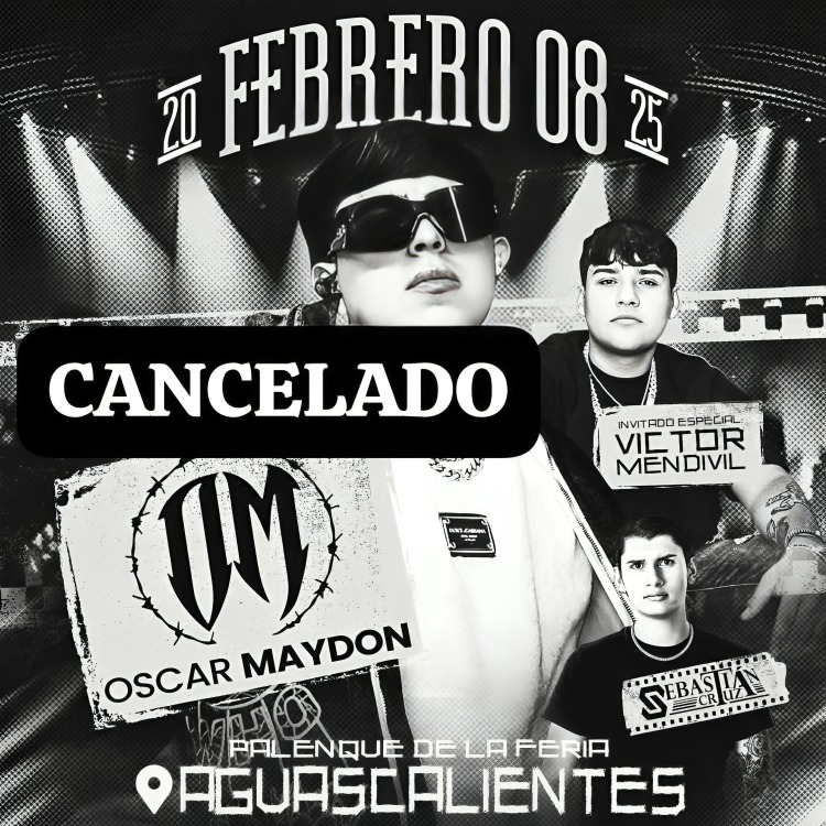 Óscar Maydon cancela concierto en Aguascalientes