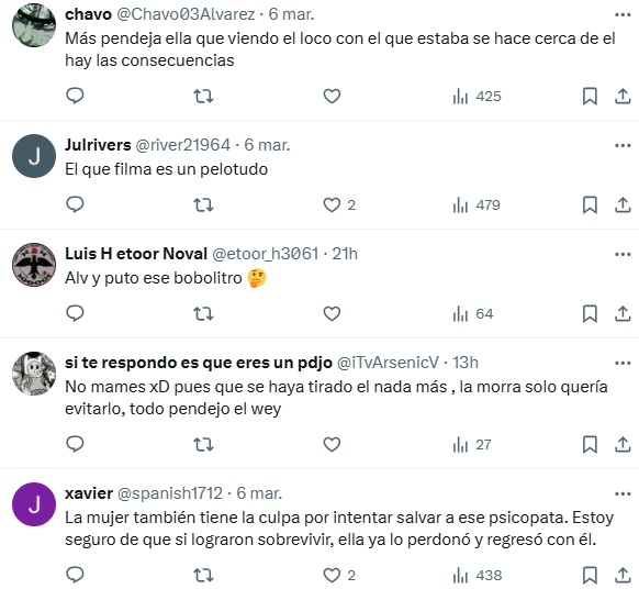 Reacciones sobre pelea de novios