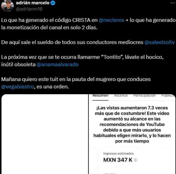 Esto ganó Adrián Marcelo por entrevista a mamá de Gala Montes