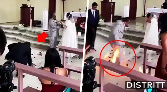 Hijo celoso quema vestido de novia de su madrastra