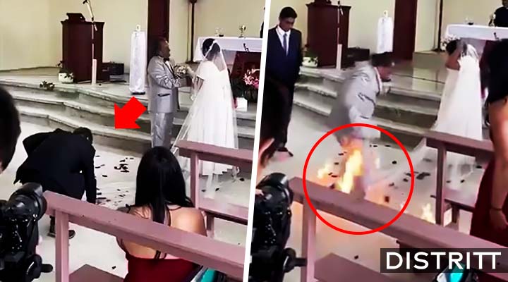 Hijo celoso quema vestido de novia de su madrastra