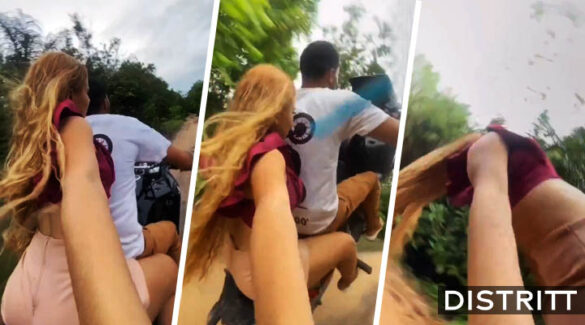 Joven graba accidente en moto tras peligrosa maniobra